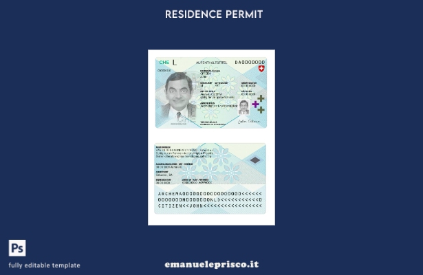 stile verificato Modello presente del permesso di soggiorno svizzero